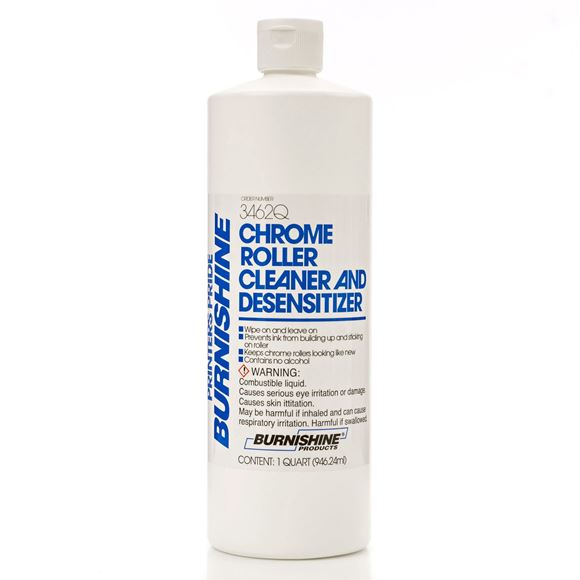 Burnishine Products. Chrome Roller Cleaner and Desensitizer